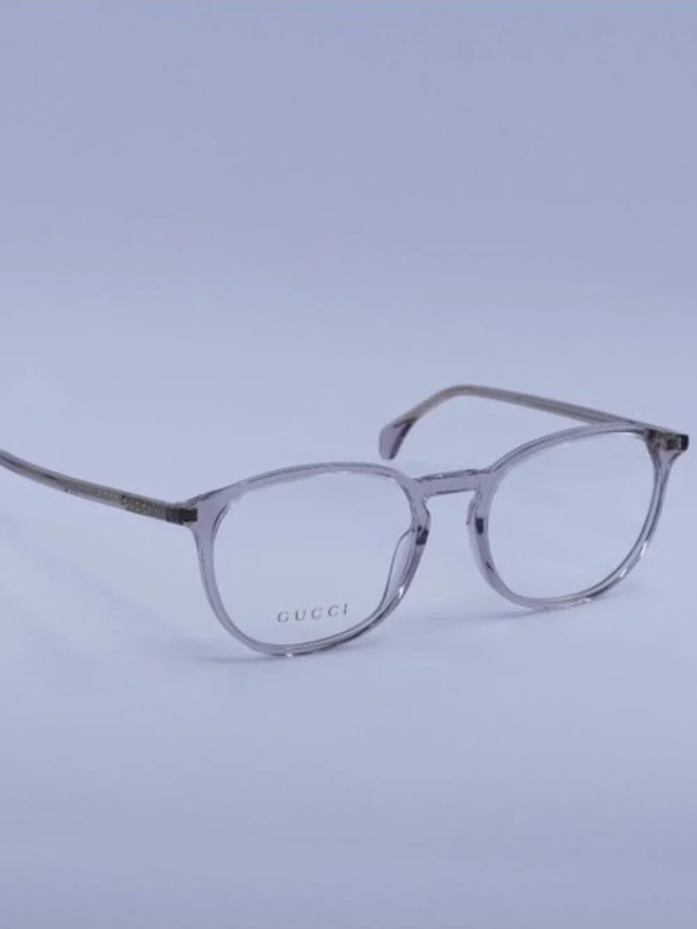 Gucci GG0551O 019 Eyeglasses Transparent Grey 55mm Square Frame